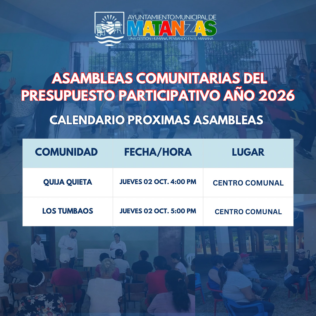 INVITACIÓN ASAMBLEAS COMUNITARIAS